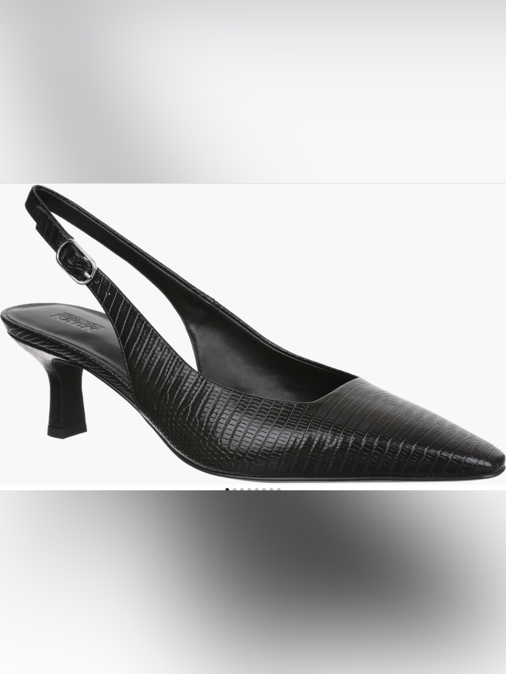 Nordstrom Rack Gwen Black Lizard Slingback Pumps Size 9.5-NIB